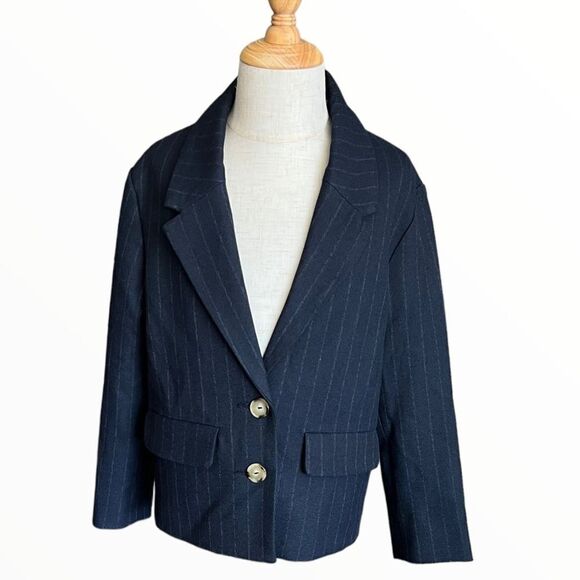 ZARA Kids | Navy Blue | BLAZER WITH LAPEL COLLAR AND LONG SLEEVES - Picture 4 of 8